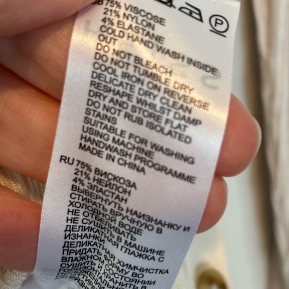 Reiss Cream Ribbed Cardigan large - Picture 5 of 5